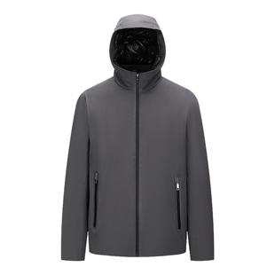 保暖轻薄外套男Q4DBR207 利郎青年商务羽绒服2025冬季 经编弹力