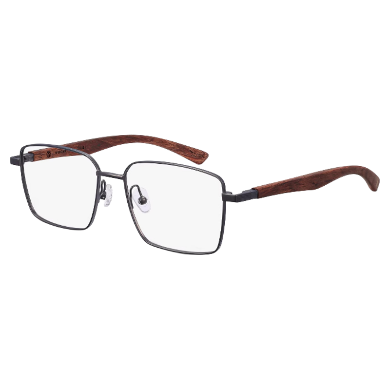 木九十方框金属木腿近视眼镜架