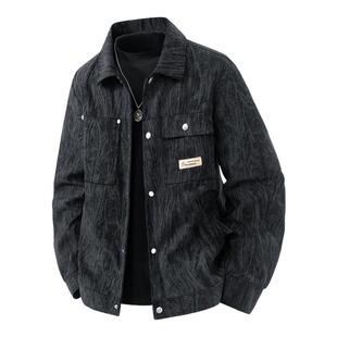 罗蒙春装男士外套新款翻领休闲帅气上衣男装加绒冬季工装夹克男款