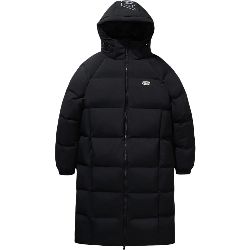 安踏长款2026冬季新款防泼水男女同款火山岩保暖极寒羽绒服