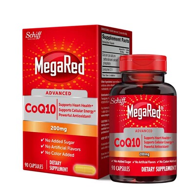 美国脉拓MegaRed高含量辅酶q10软胶囊200mg90粒保护心脑血管健康