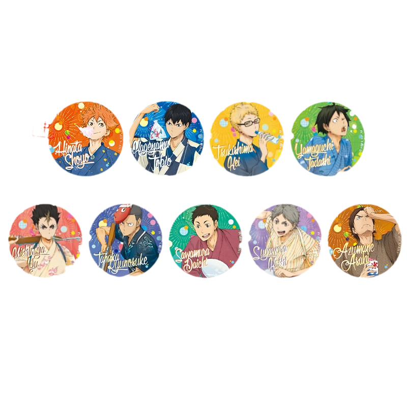 漫库排球少年烟火大会系列双闪烫金徽章日向翔阳影山飞雄周边