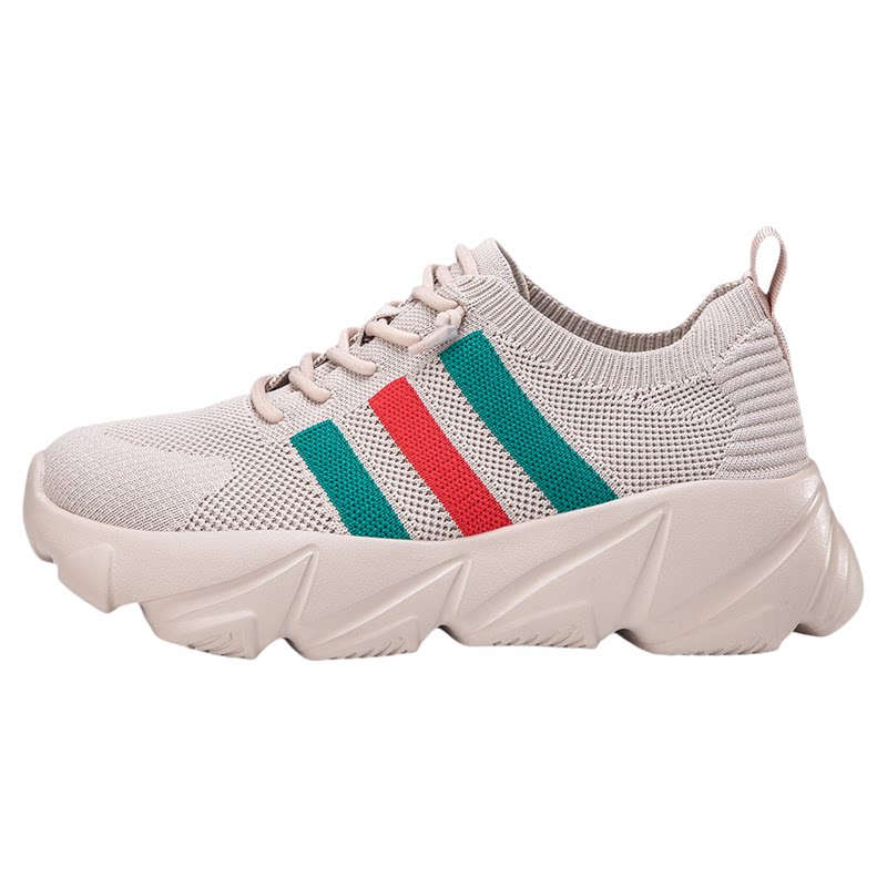 奔跑时刻春季新款时尚飞织老爹鞋舒适轻便百搭男女款休闲运动鞋