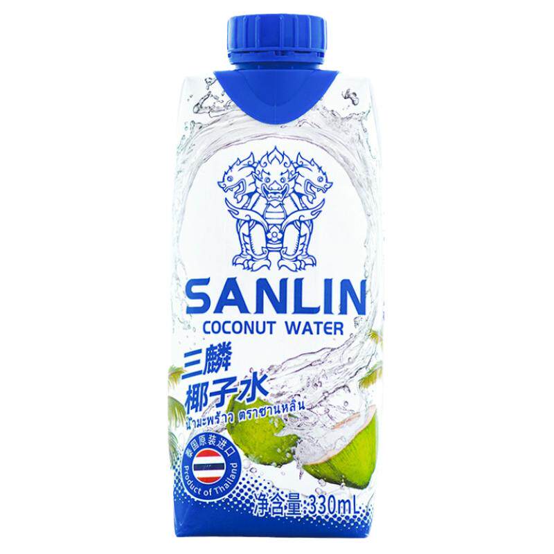 泰国原装进口三麟天然椰子水NFC果汁饮料0脂肪330ml*24瓶整箱椰汁