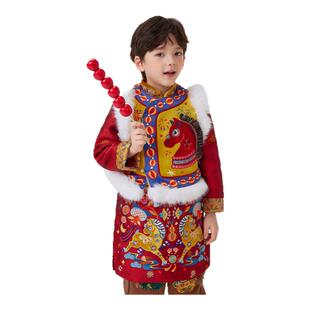 年衣童装中式马褂套装冬季新款女童拜年服棉服儿童新年唐装汉服厚