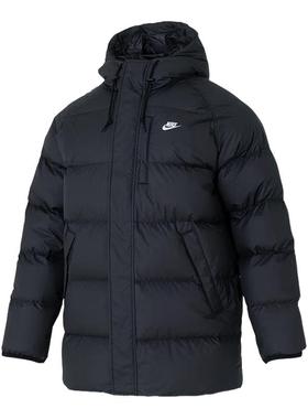 耐克中长款羽绒服650蓬男新拒水保暖夹克连帽运动外套IB2974-010