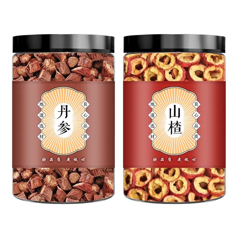 丹参山楂组合中药材正品官方旗舰店特级野生紫单参片山楂圈泡水茶