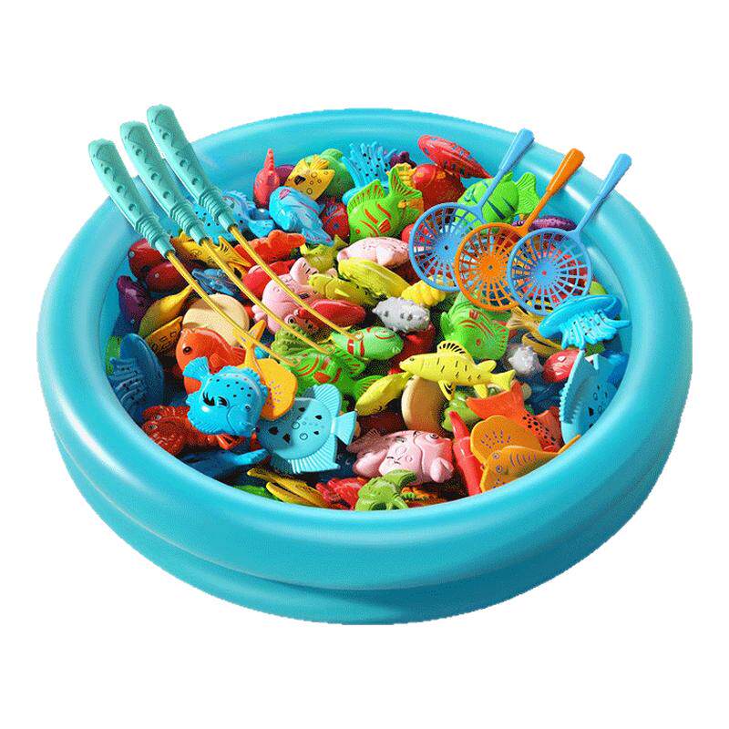 儿童钓鱼玩具趣味钓鱼竿宝宝益智捞鱼磁性鱼池玩具套装生日礼物