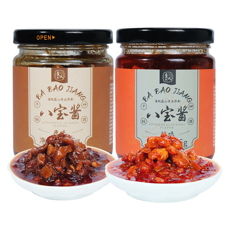 童大义苏式八宝酱辣酱拌面拌饭酱花生酱下饭酱黄豆酱过年年货美食