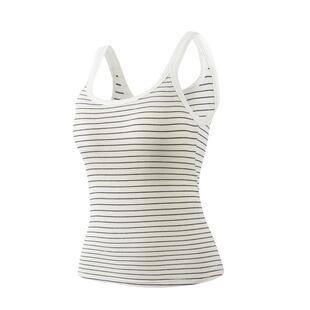 361度吊带背心带胸垫女士条纹打底上衣内搭外穿夏季 背心 运动无袖
