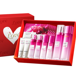 清爽油干皮正品 补水学生夏季 旗舰店 护肤保湿 欧莱雅葡萄籽水乳套装