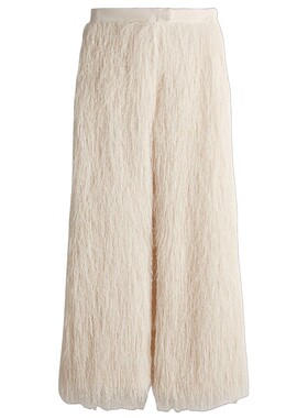 HM女装裤子春季晚宴礼服时尚直筒优雅流苏长裤1320705