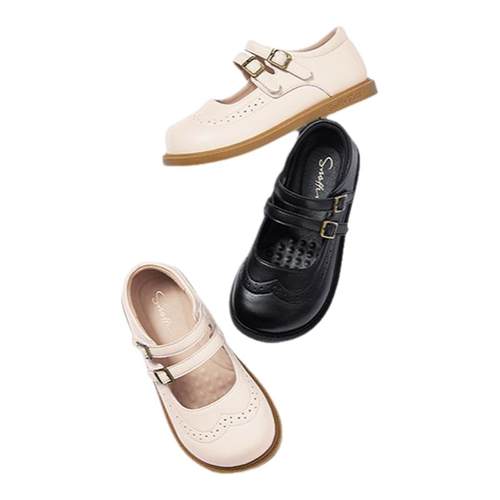 斯纳菲女童皮鞋校园小黑鞋