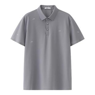 男2025夏季 POLO衫 锦氨面料 休闲短tQ5XTX302 利郎青年商务短袖