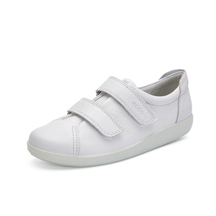 Ecco爱步女鞋春夏款休闲舒适板鞋平底魔术贴单鞋 柔酷2号206513