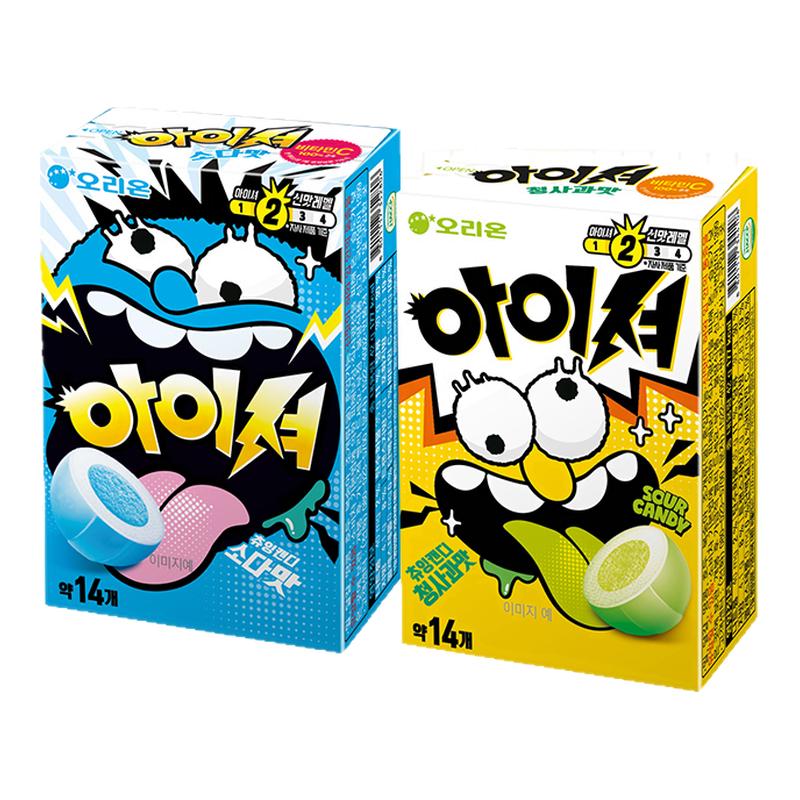 韩国进口好丽友超酸夹心水果软糖青苹果味苏打味休闲零食小吃糖果