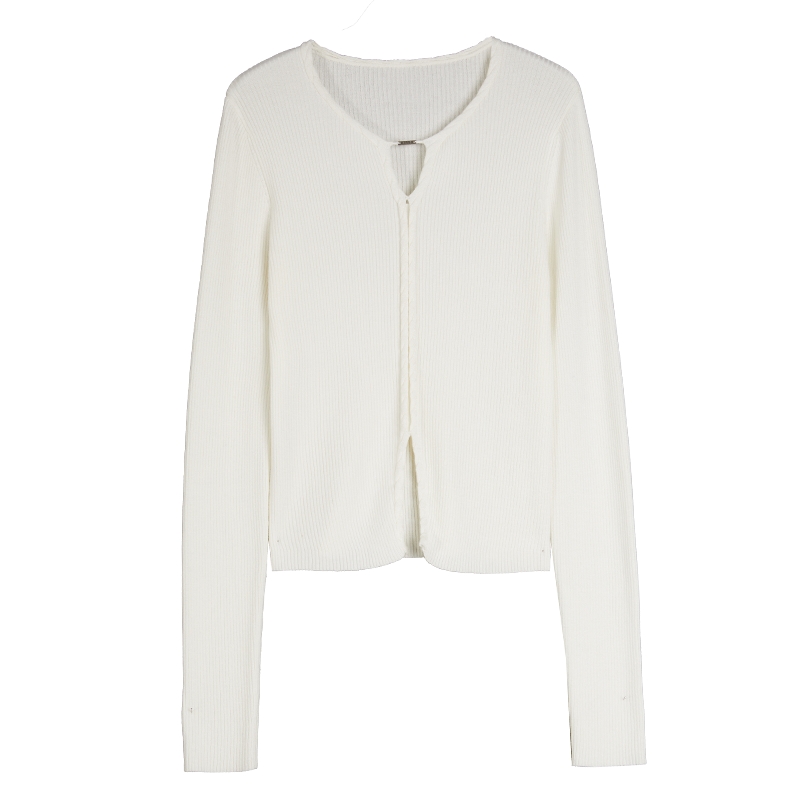 ELLE镂空设计感修身针织衫