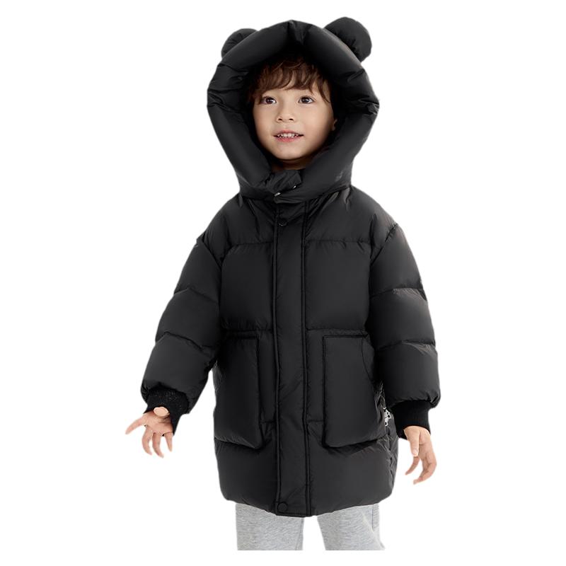巴拉巴拉儿童羽绒服连帽中长款冬