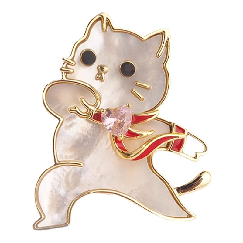 小众卡通可爱猫咪胸针女图片