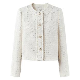 通勤女装 新款 休闲简约上衣 型短外套2026年春季 H型圆领小香风版