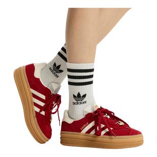 adidas阿迪达斯马年限定红色厚底T头鞋春GAZELLE三叶草板鞋KJ4293