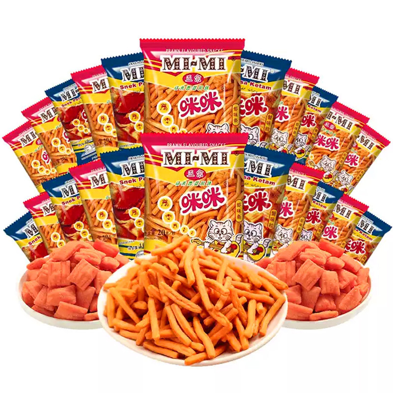 咪咪虾条正宗马来西亚风味20g*80膨化童年怀旧小吃休闲零食大礼包,零食/坚果/特产,膨化食品,淘宝优惠券,粉丝福利购,淘宝优惠卷