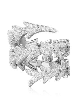 APM Monaco 纯银镶晶钻多层回旋龙尾戒指小众设计女简约对戒