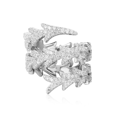 APM Monaco 纯银镶晶钻多层回旋龙尾戒指小众设计女简约对戒