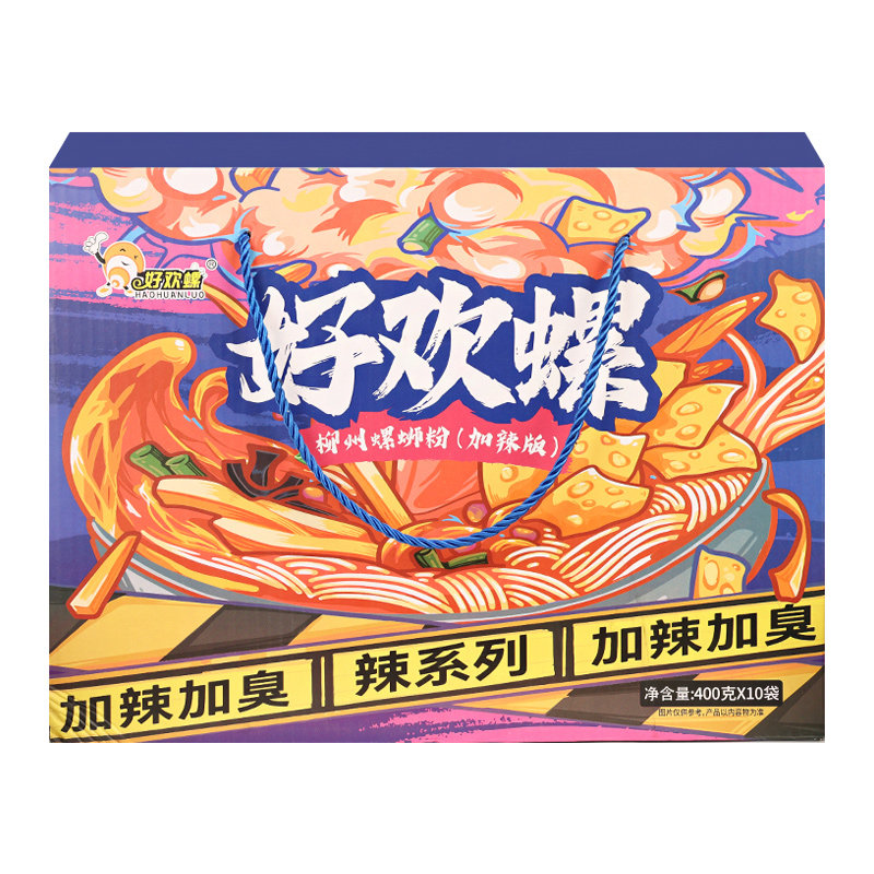 好欢螺螺蛳粉加臭加辣400g*10袋 广西柳州特产米粉速食螺丝螺狮粉