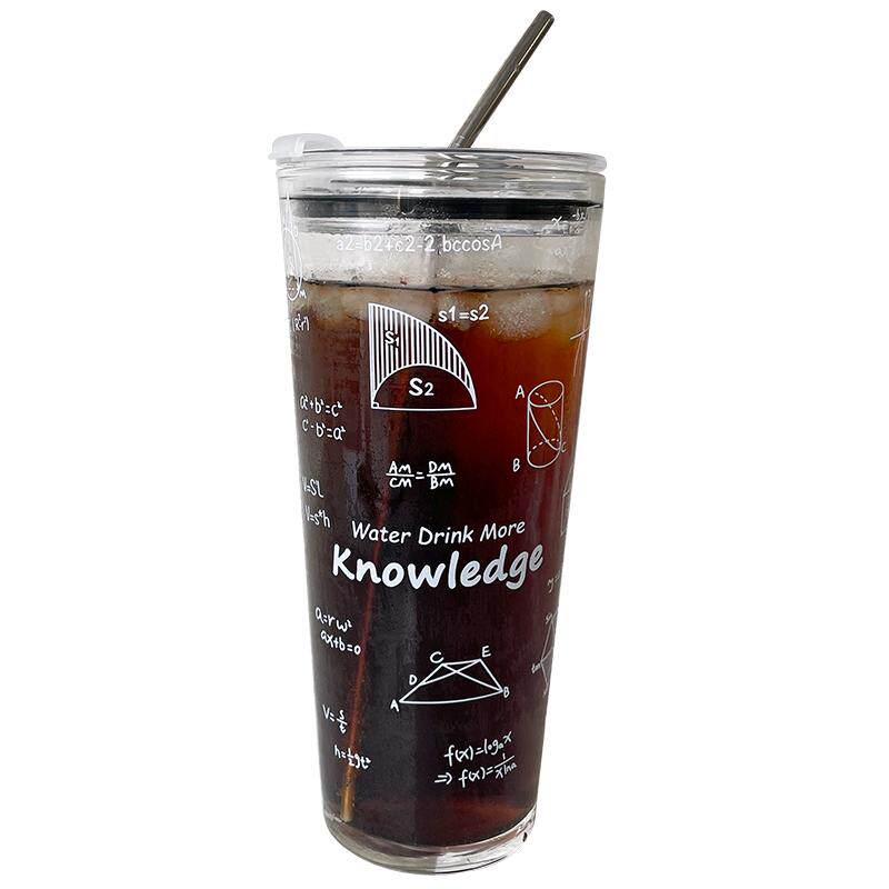 高硼硅玻璃大容量玻璃杯咖啡吸管杯牛奶杯高颜值果汁杯耐高温水杯