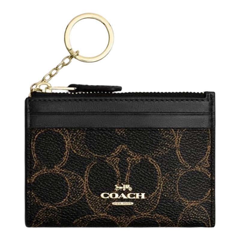【国内现货】COACH/蔻驰Mini Id Skinny拉链卡包老花拼色零钱包女