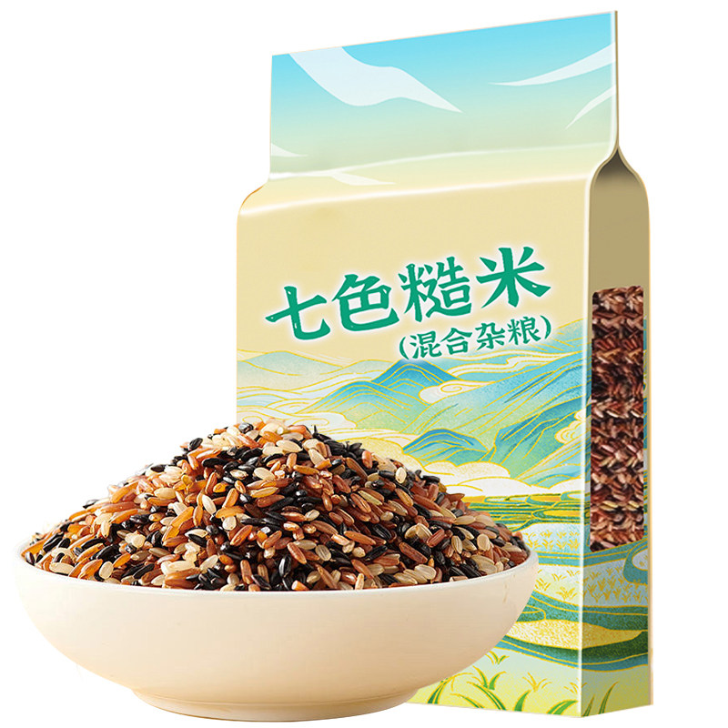 七色糙米5斤低脂粗粮健身主食大米五谷杂粮饭红米糙米八宝粥新米,粮油调味/速食/干货/烘焙,杂粮组合/膳食混合谷物,淘宝优惠券,粉丝福利购,淘宝优惠卷