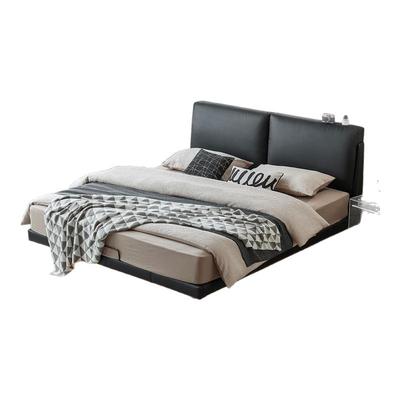 林氏家居意式极简黑色双人悬浮床