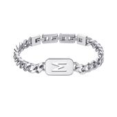 brosway欧美简约钛钢古巴字母军牌手链送男友老公情人节礼物