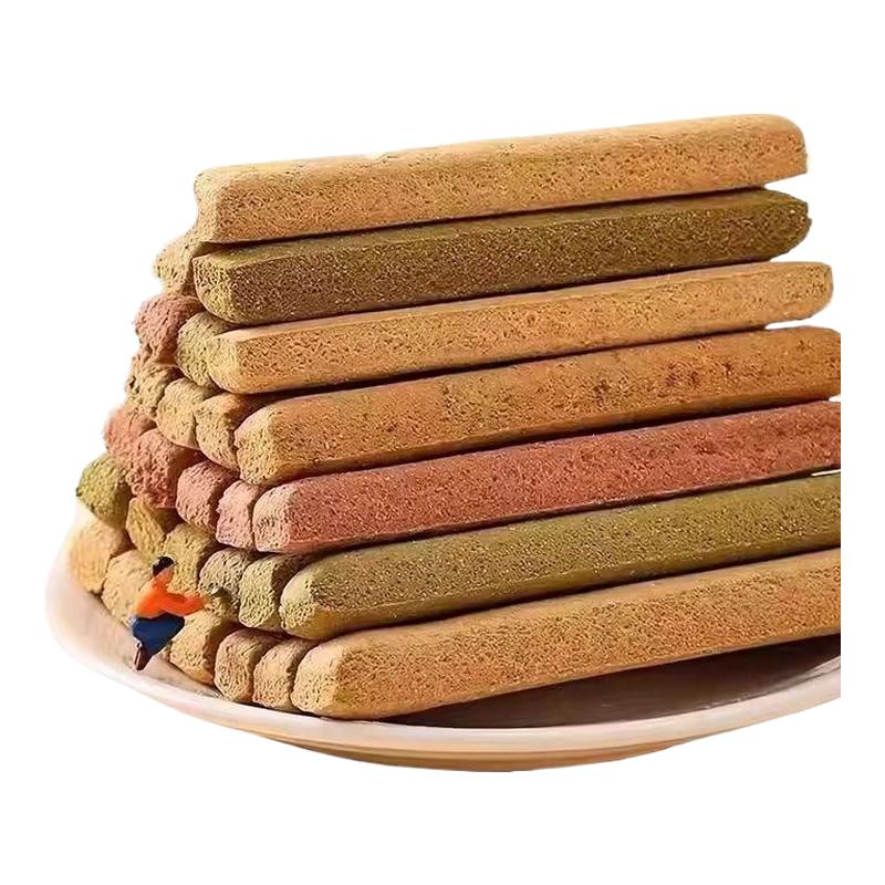 小钢筋低脂零食无加蔗糖减代餐饼干全麦棒脂巨硬磨牙棒解馋小零食