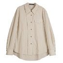 新款 ELLE法式 女2025秋装 衬衫 通勤简约气质上衣 设计感宽松条纹长袖