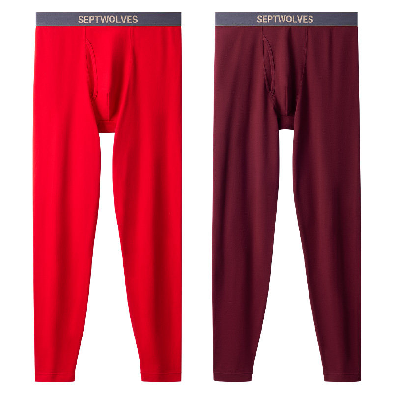七匹狼本命年秋裤男款纯棉大红色保暖裤男士秋冬季薄款弹力打底裤,女士内衣/男士内衣/家居服,保暖裤,淘宝优惠券,粉丝福利购,淘宝优惠卷