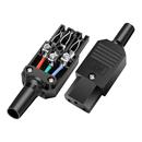 15A 10A品字插头大功率公母三芯电源插座三脚电源线接头插尾充电