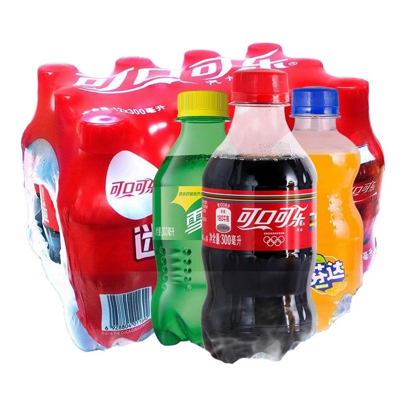 可口可乐300ml*2瓶*6瓶*12瓶 雪碧小瓶装碳酸饮料可乐汽水整箱
