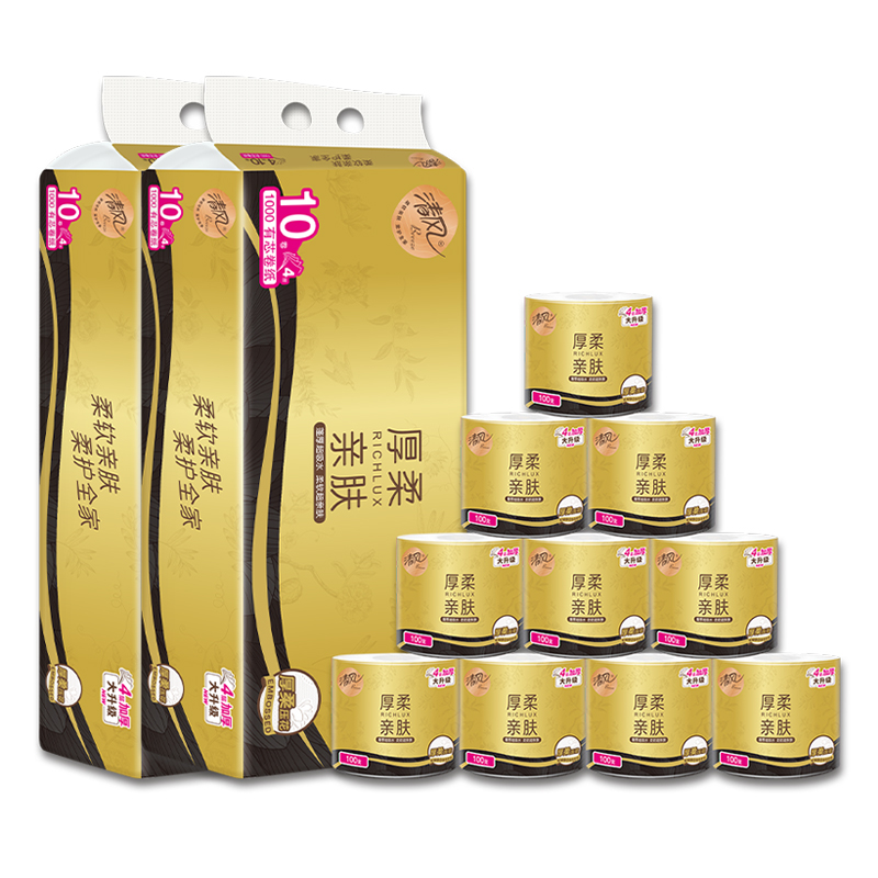 清风金装有芯卷纸100克30卷