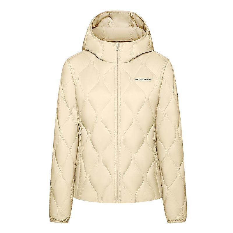 明星同款波司登户外秋秋季轻薄舒适保暖连帽短款鹅绒内胆羽绒服女