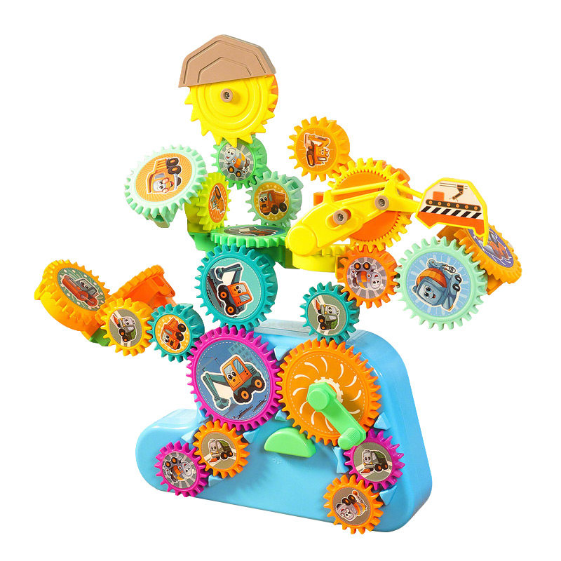 百变电动音乐齿轮积木创意拼搭机械认知儿童益智玩具3到6岁男女孩