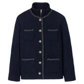 季 可拆卸金色纽扣撞色花呢外套 法式 末7折SANDRO2025秋冬新款 女装