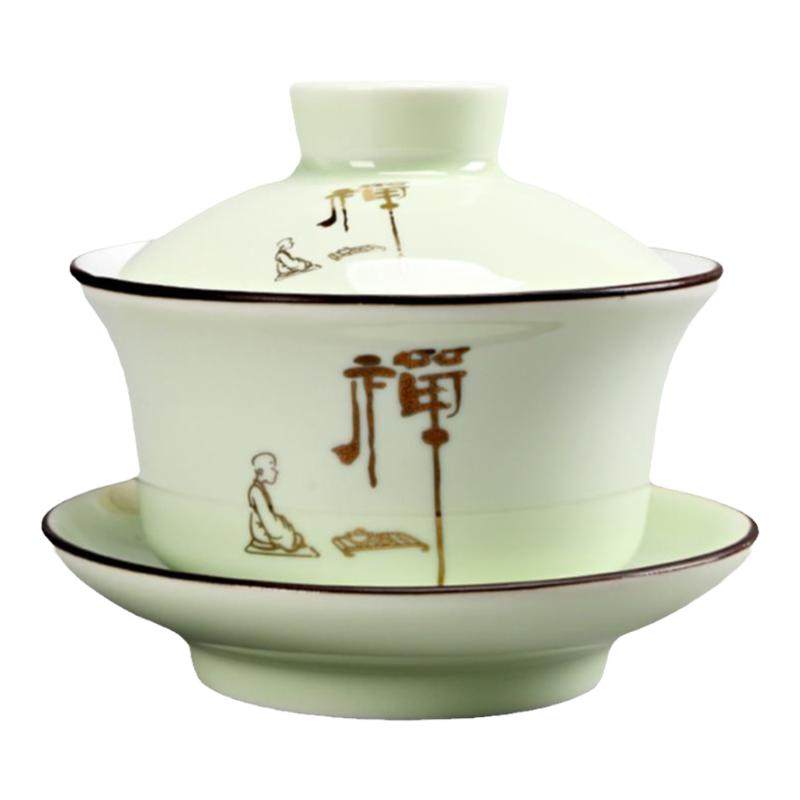 功夫三才盖碗家用泡茶杯品茗陶瓷茶碗白瓷茶室茶具中式盖碗茶杯,餐饮具,盖碗,淘宝优惠券,粉丝福利购,淘宝优惠卷