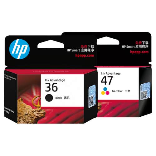 惠普原装36/47黑彩墨盒