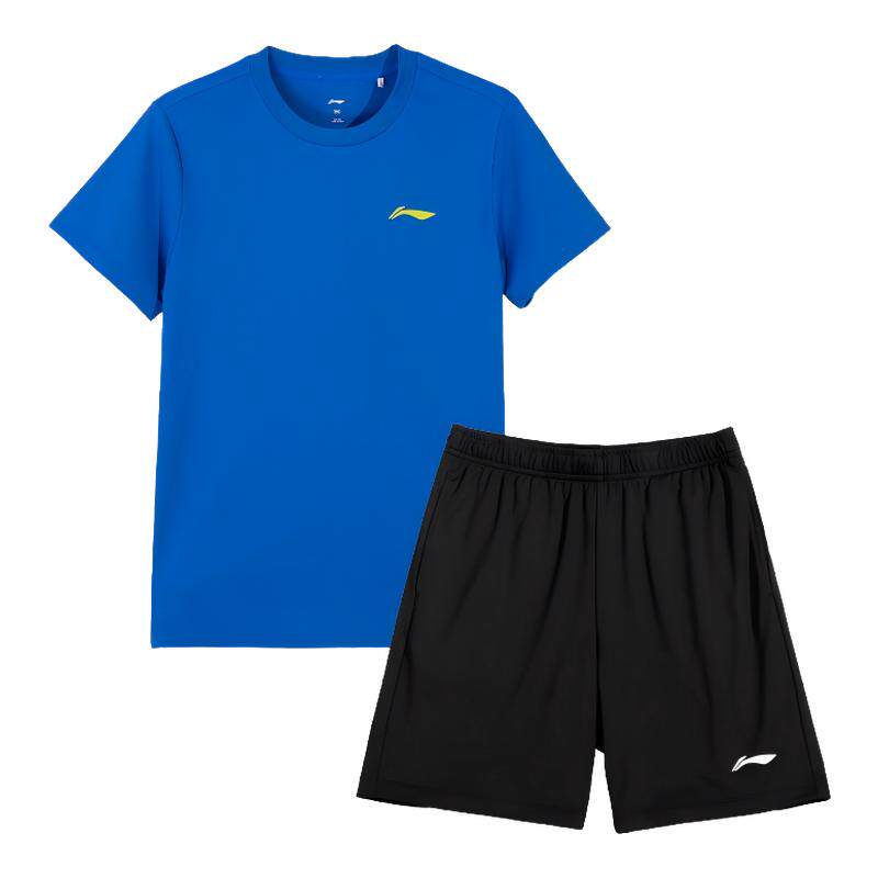 李宁儿童速干衣套装新款夏季男童运动T恤透气短袖短裤休闲运动服