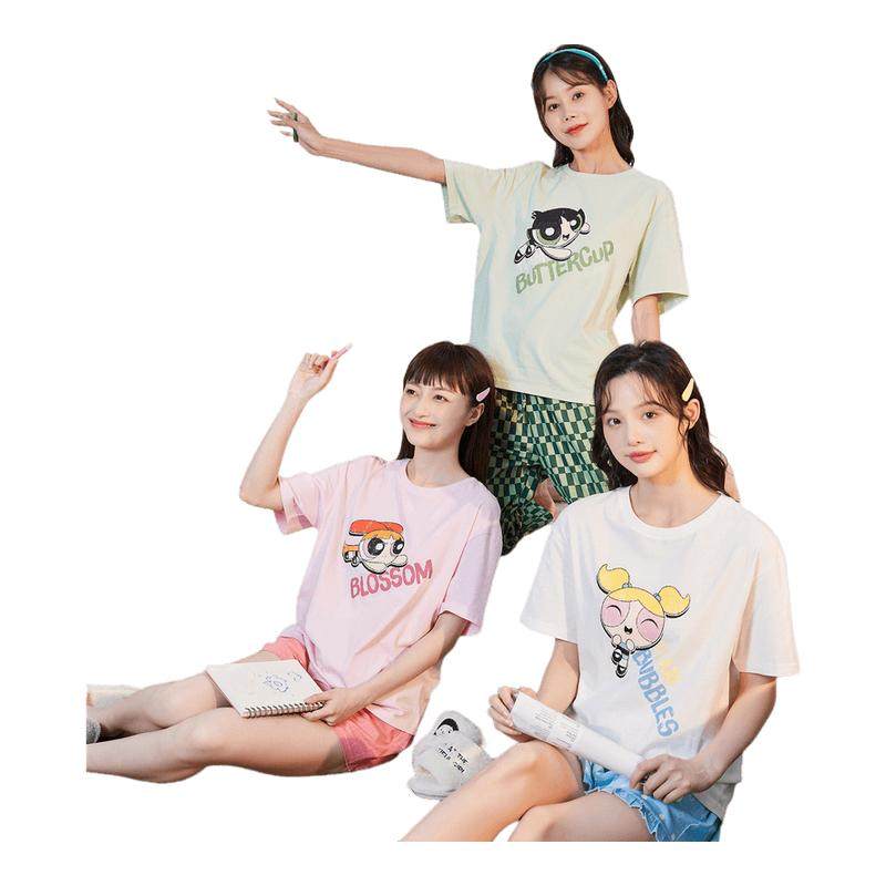 唐狮睡裙睡衣短袖套装飞天小女警系列夏季遛弯可外穿家居服女新品