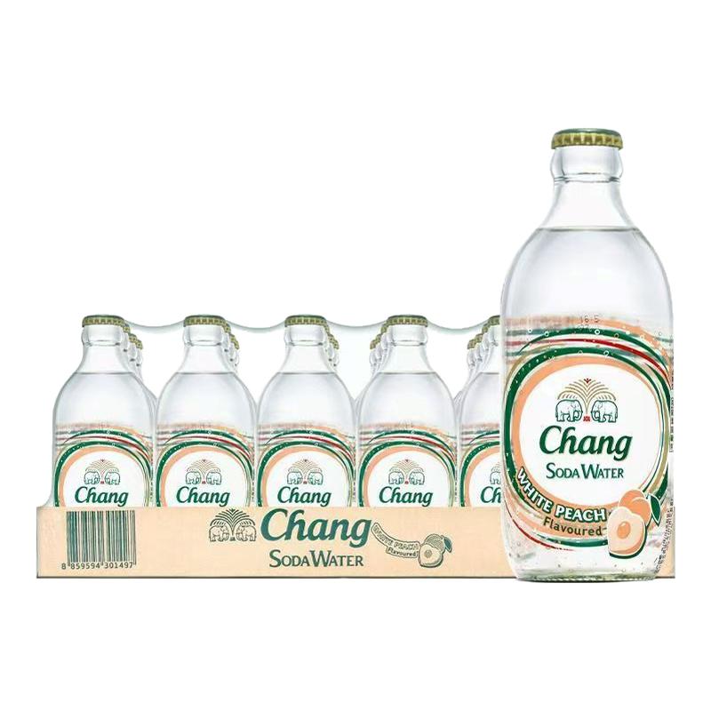 泰国进口Chang泰象苏打水原味气泡水柚子白桃果味325ml瓶装气泡水