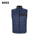 男士 BOSS博斯 型 立体徽标饰带搭配针织衣领休闲马甲 常规版