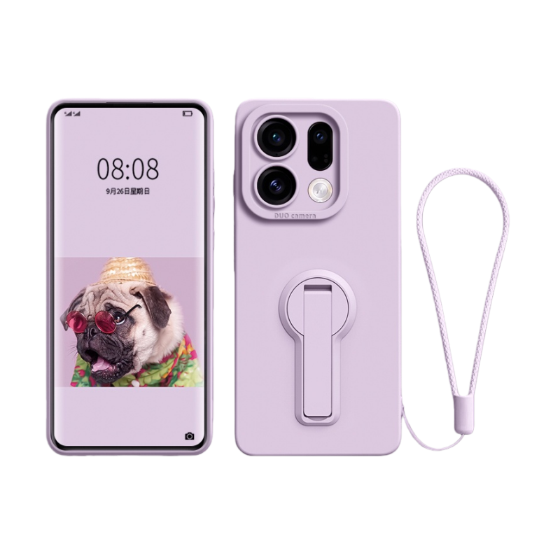 折叠支架适用oppofindx9pro手机壳新款findx8Ultra保护套findx7液态硅胶findx6女全包防摔带编织手绳的男软外